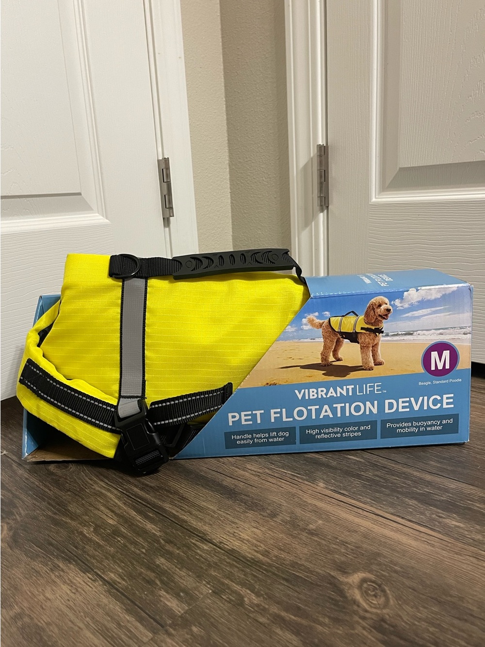 Vibrant Yellow Dog Life Jacket with Reflective Straps